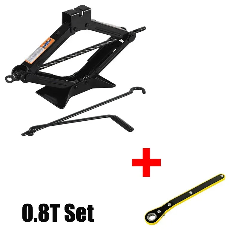 Car Jack 08T 1T 2T Portable Scissor Jack Hand Cranked Labor Saving For Tire Change Vehicle Repair Car SUV Van Lifting Tool CM World