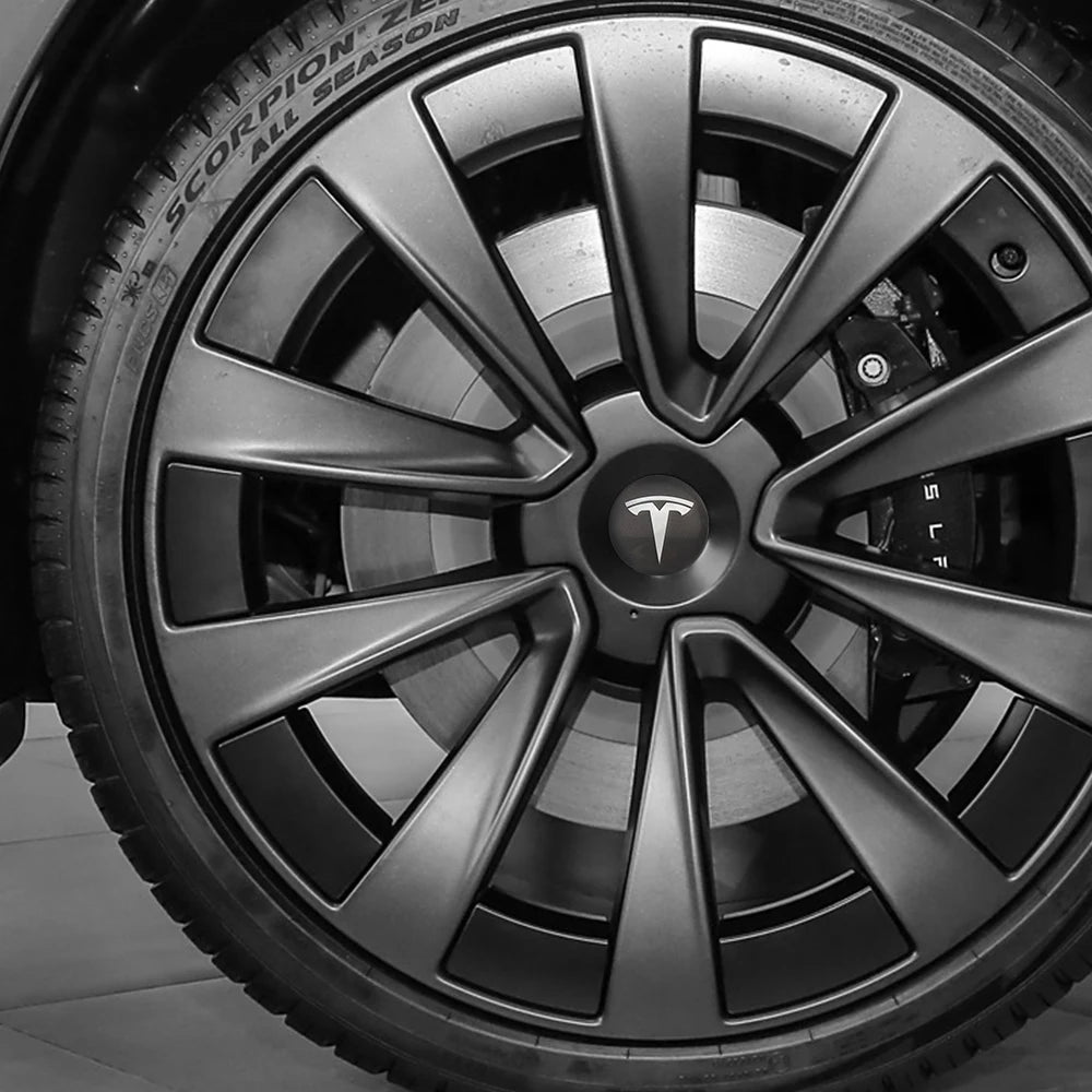 4pcs/set 3D Car Wheel Center Hub Caps Sticker  Auto Emblem Wheel Center Cap for Tesla Model 3 S X Y Roadster