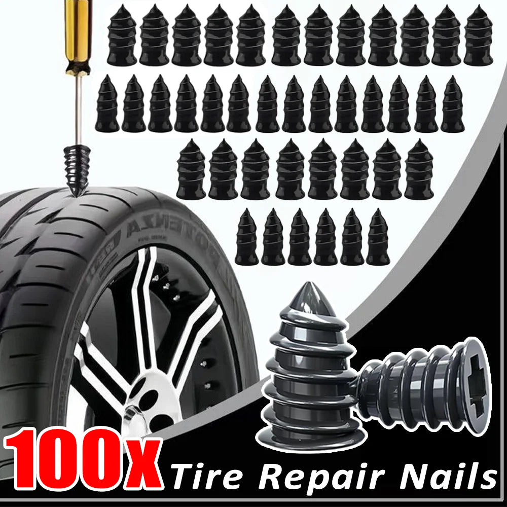 10-100Pcs Emergency Tire Puncture Repair Nails Universal Car Motorcycle Bike Vacuum Tyre Repair Nail Quick Fix Tool Kit CM World
