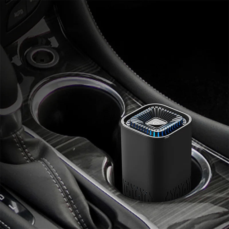 MINI Car HEPA Air Purifier Remove Smoke Odor Formaldehyde Negative Ion Air Cleaner for Car Bedroom Aromatherapy Purification New CM World