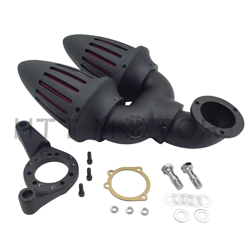 Motorcycle Parts Double Bullet Air Intake Cleaner Kit For Harley Davidson CV Carburetor Delphi V-Twin Fatboy FLSTF CM World
