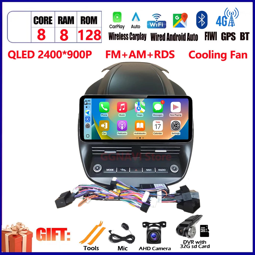 For Ford Kuga 2013 2014 2015 2016-2018 QLED Multimedia Video Player Navigation GPS 12.3Inch Screen Car Accessories 4G LTE Wifi CM World