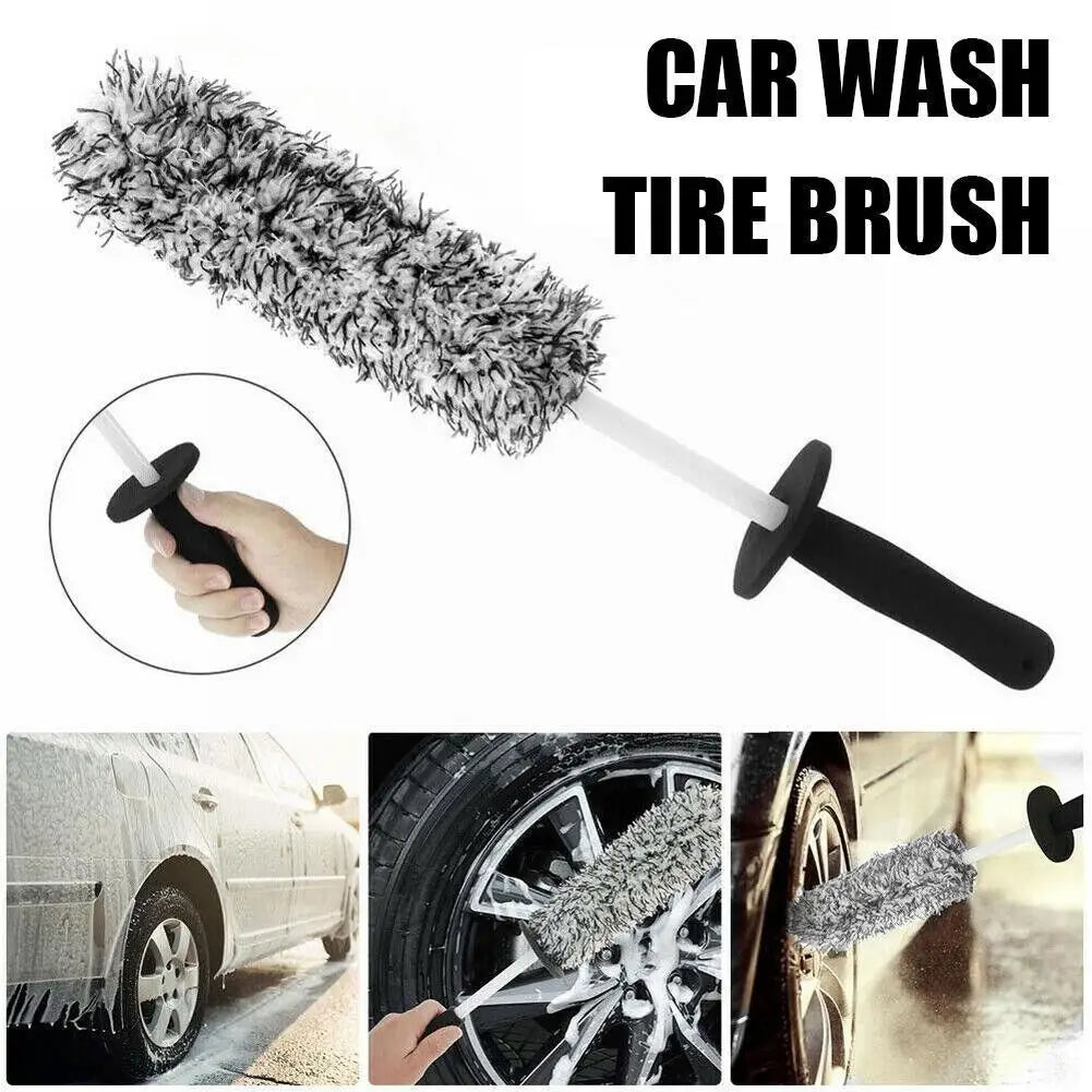Car Wash Super Brush With Long Handle Easy To Cleaning Dust Removal Rims Spokes Wheel Barrel Car Protection Tools Accessories