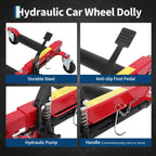 Car Wheel Dolly Jack Set Of 2/4, 1500LBS Capacity Hydraulic Jack With Non-Slip Pedal & Rollers For Auto Repair, Tire Change CM World