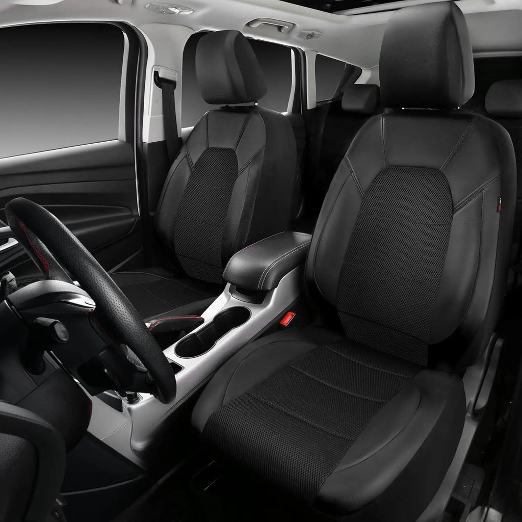 9pcs Universal Leather Seat Covers, Breathable Car Seat Cover Full Set for Car , Auto,SUVs,Trucks CM World