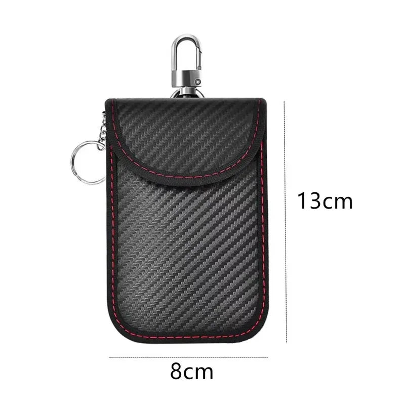 Faraday Bag for Key Fob Cage Protector Car RFID Signal Blocking Key Fob Protector Anti-Theft Pouch Double-Layers of Carbon Fiber CM World