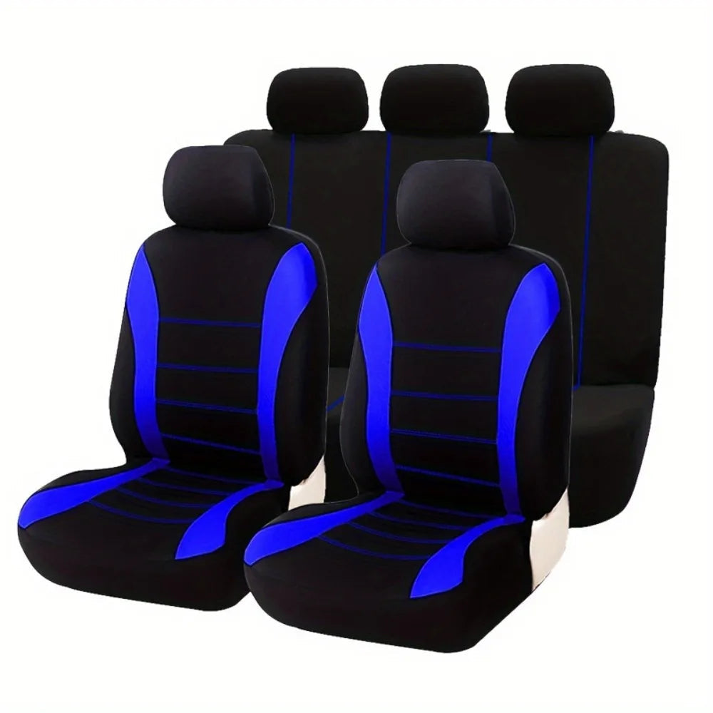 Universal Five-Seater Car Fabric Seat Covers with Stitching CM World