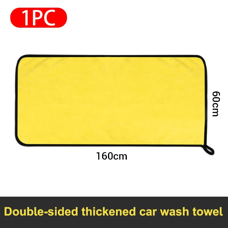 SEAMETAL Microfiber Car Wash Towel Ultra-Soft Scratch-Free Car Cleaning Towel Double-Side 400GSM Drying Cloth High Absorbency CM World