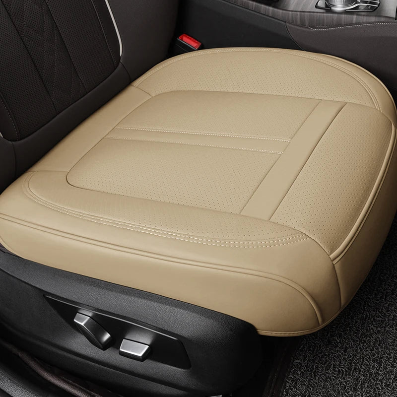 1PCS Nappa Leather Car Seat Cover Full Wrap Bottom Car Seat Cushion Durable Anti-Slip Driver Car Seat Protector Accessories