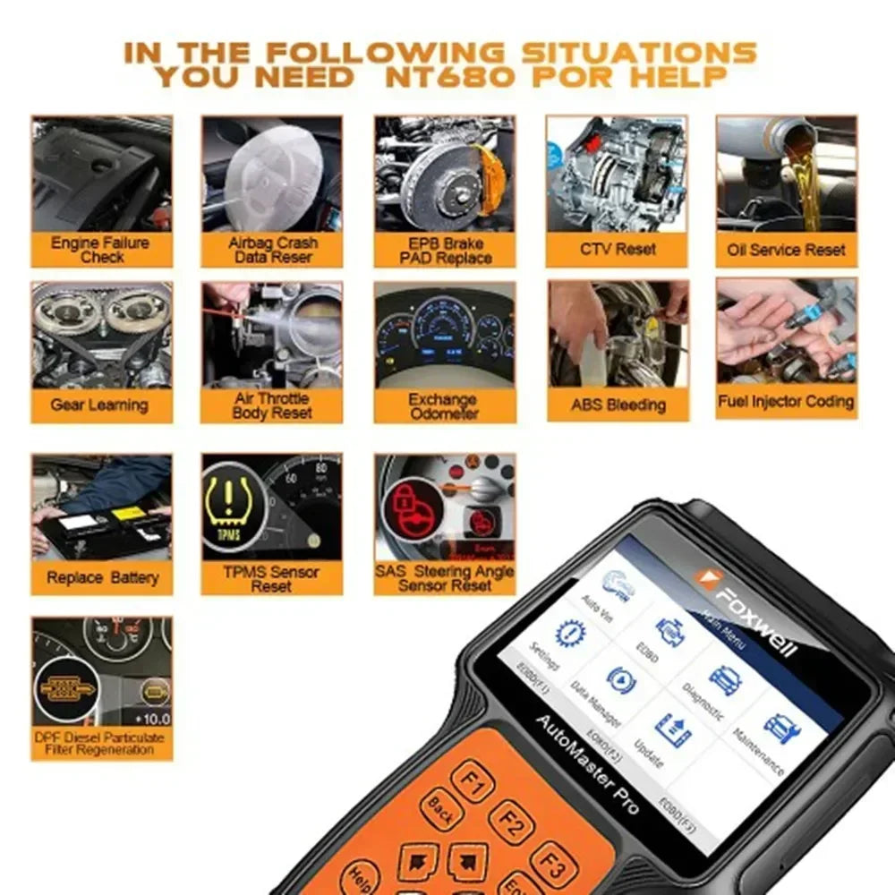 Foxwell NT680 Plus WIFI All Systems Obd2 car diagnostic Automotive Scanner Update Foxwell NT680 Pro OBD2 Diagnostics for BMW Car Mobile World