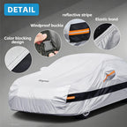 Kayme 10 Layer Car Cover All Weather 100% Waterproof Outdoor Car Covers Rain Snow UV Dust Protection For Sedan/Suv/Hattchback Car Mobile World