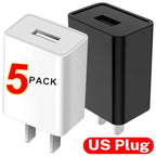 USB Wall Charger USB-A 5V 1A AC Power Adapter US Plug for iPhone 16 Samsung Xiaomi Console Camera Travel Charging Phone Adapters