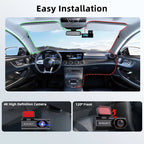 ACCEO Dash Cam WIFI GPS Mini CAR DVR Front 4K And Rear 1080P Dual Lens Black Box Room Camera Night Vision 24H Parking Monitor Car Mobile World