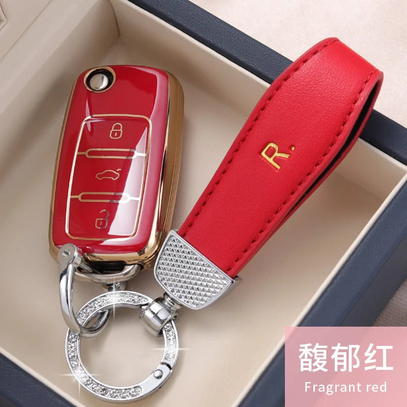 New TPU Car Key Case Cover Protect Shell Bag For VW Volkswagen Polo Tiguan Passat Golf Jetta Beetle Lavida Skoda Octavia A5 CM World