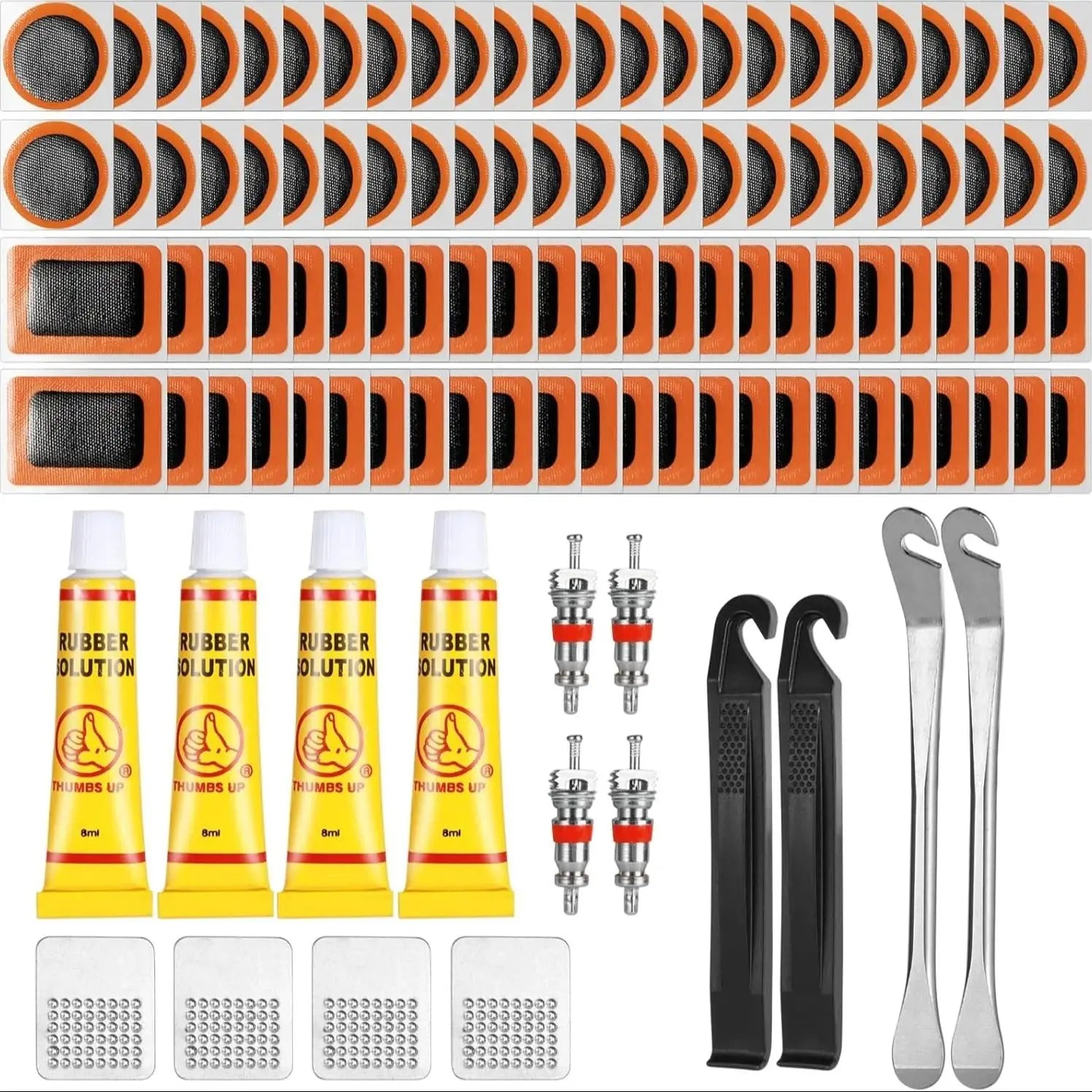 108pcs Parts Bicycle Tire Repair Kit, Tire Repair Kit for Motorcycles Off-road Vehicles Inner Tire Air Chamber Repair Tools Kit CM World