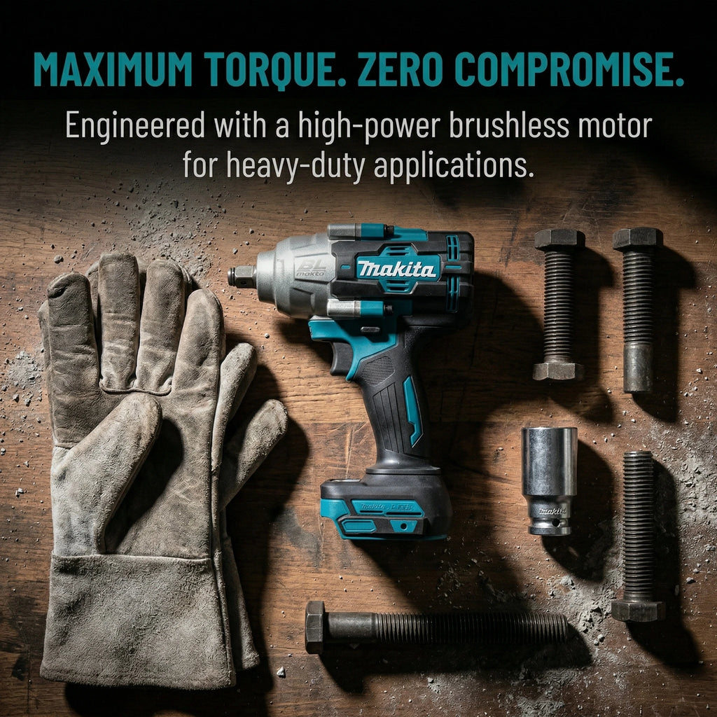 Makita 1000Nm 1/2" Brushless Impact Wrench For Makita 18V Battery High Torque Auto Repair SUV Truck Tractor Maintenance Tool