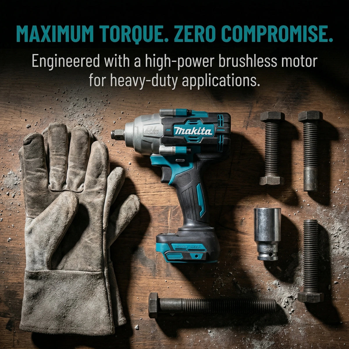 Makita 1000Nm 1/2" Brushless Impact Wrench For Makita 18V Battery High Torque Auto Repair SUV Truck Tractor Maintenance Tool