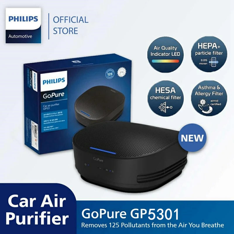Philips Car Air Purifier GoPure 5301 Remove 125 kinds of pollutants 3-color indicator shows air quality at a glance CM World