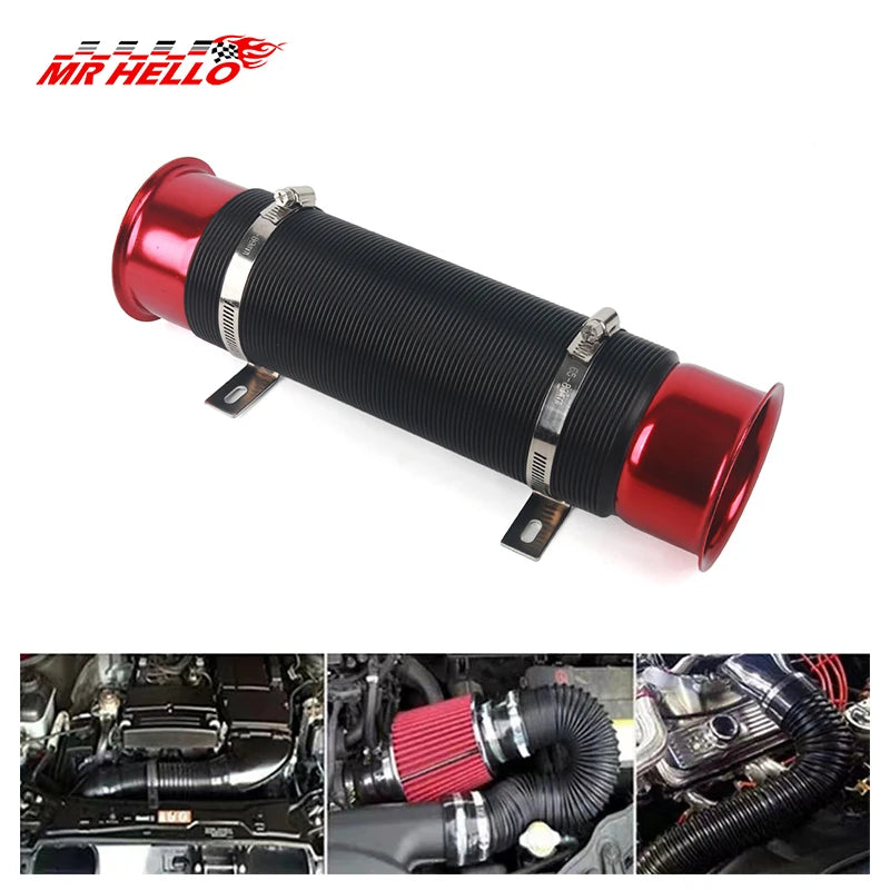 76MM Car Cold Air Turbo Intake Inlet Pipe Adjustable Flexible Duct Tube Hose Cold Feed Duct Pipe CM World