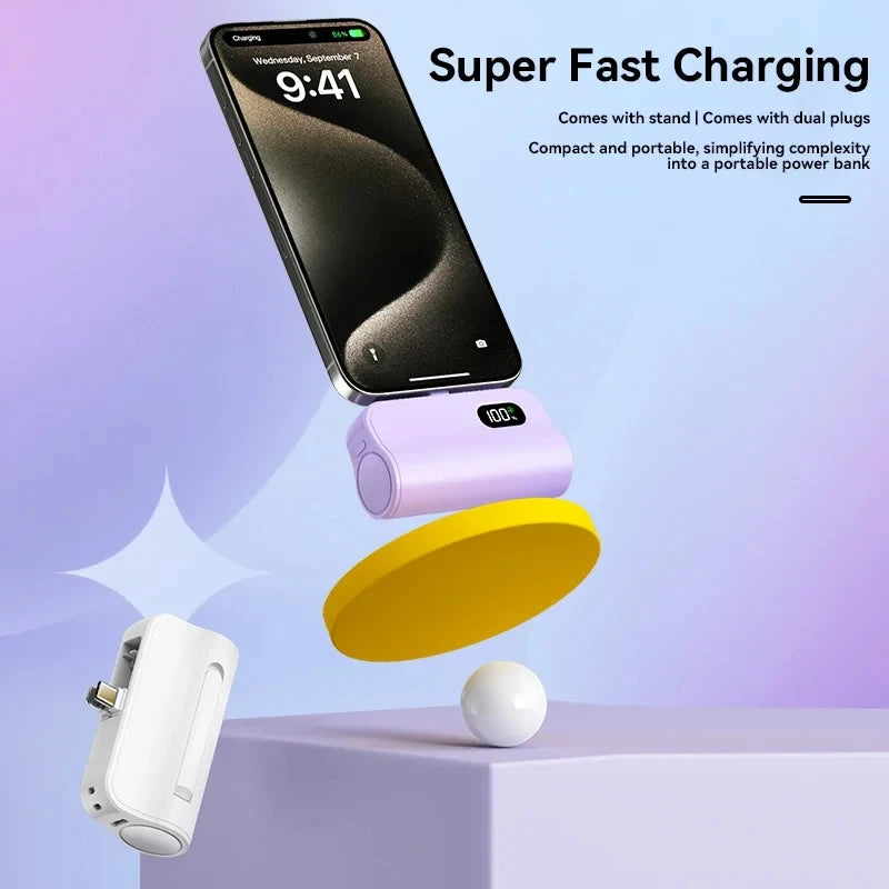 Lenovo 50000mAh Capsule Power Bank 2-in-1 Large Capacity LED Digital Display Portable Fast Charging External Battery For IPhone