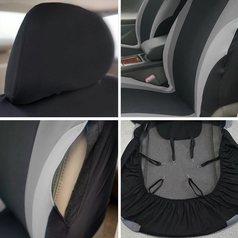 Polyester Fabric Car Seat Covers Rear Seat Backest With 3 Zipper Can Split Universal Size Seat Covers Fit For Most Car SUV Truck