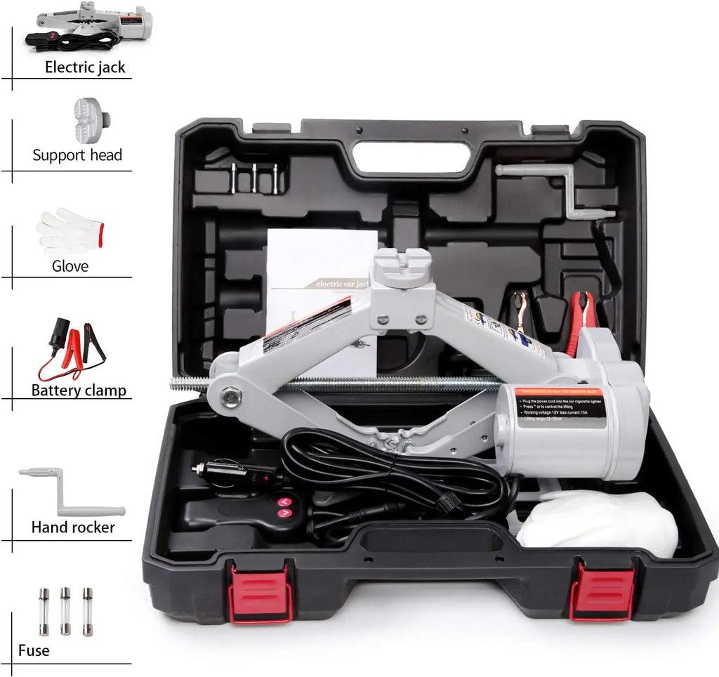 2-Ton Electric Car Jack with Remote Control - Automatic Vehicle Lift Kit for Roadside Tire Changes on Sedans and SUVs CM World