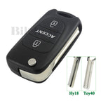 jingyuqin Flip Folding Remote Key Shell 3 Buttons Fob For Hyundai Accent Keyless Entry Cover Car Alarm Housing HY18 TOY40 Blade CM World