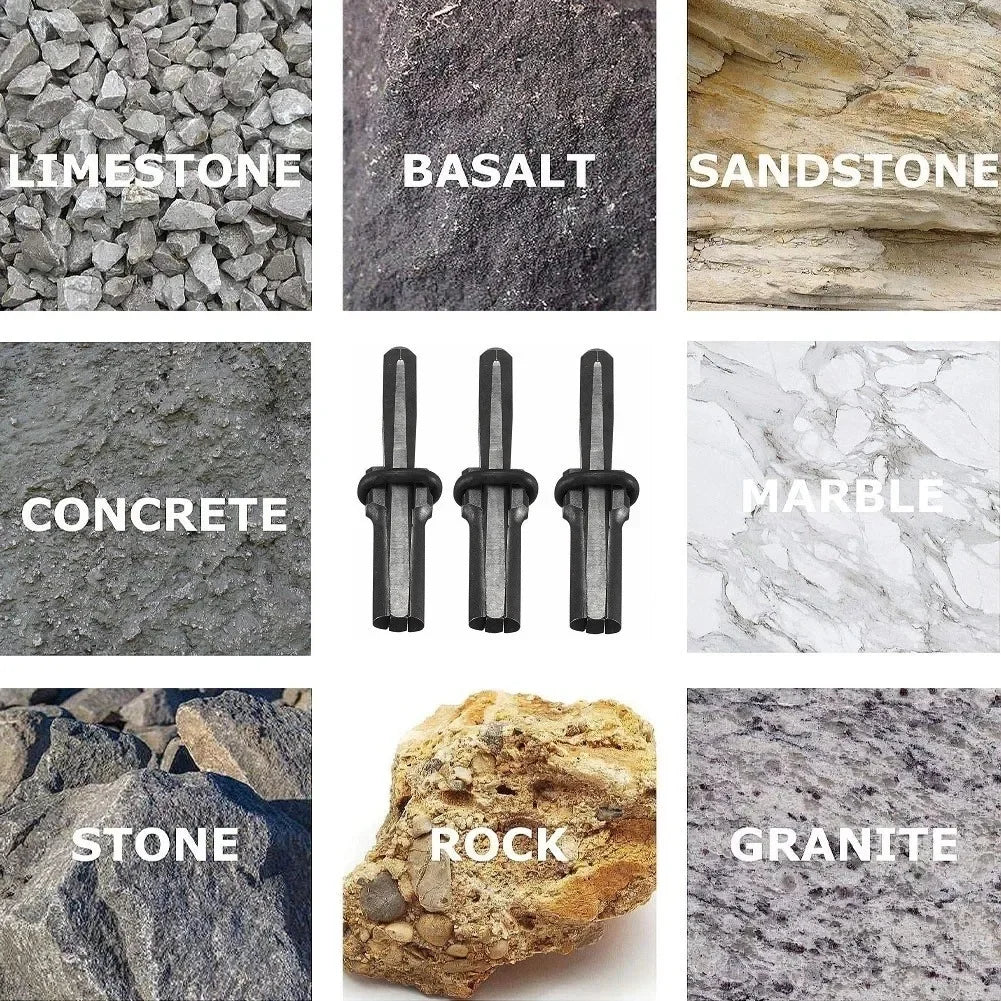 5/10Pcs Wedge and Feather Shims Heavy Duty Stone Splitting Tools for Concrete Rock Stone Splitter Marble Granite Hand Tools CM World