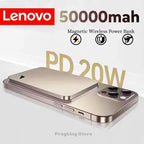 Lenovo 20000mAh Magnetic Wireless Power Bank Thin Portable PD22.5W Fast Charging External Battery For Magsafe For iPhone Samsung Car Mobile World