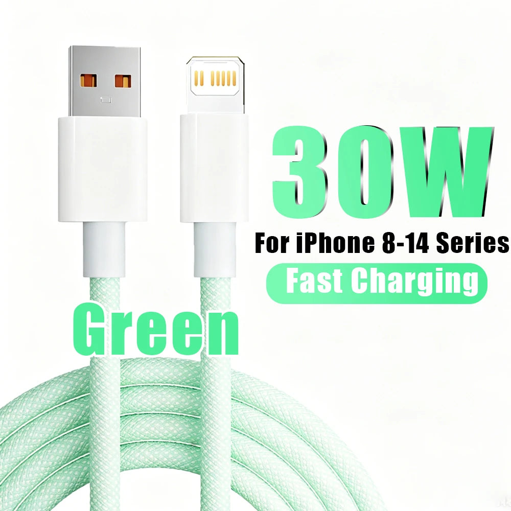 PD 30W Fast Charger For iPhone 14 13 12 11 X XR XS 8 Pro Max Plus Mini iPad Air Fast Charging Cable USB C to Lightning Durable B
