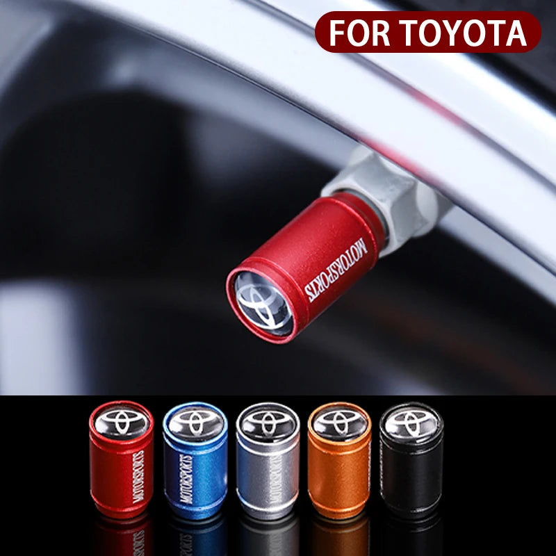 4Pcs Matt Car Wheel Tire Valve Caps for Toyota RAV4 Corolla Camry Frontier Supra C-HR Hilux Tacoma PradoCorolla CHR Accessories CM World