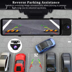 3 Channel Mirror Dash Cam with Front 4K in-Cabin & Rear 1080P Cameras Enhanced Night Vision G-Sensor & Parking Monitor WIFI GPS Car Mobile World
