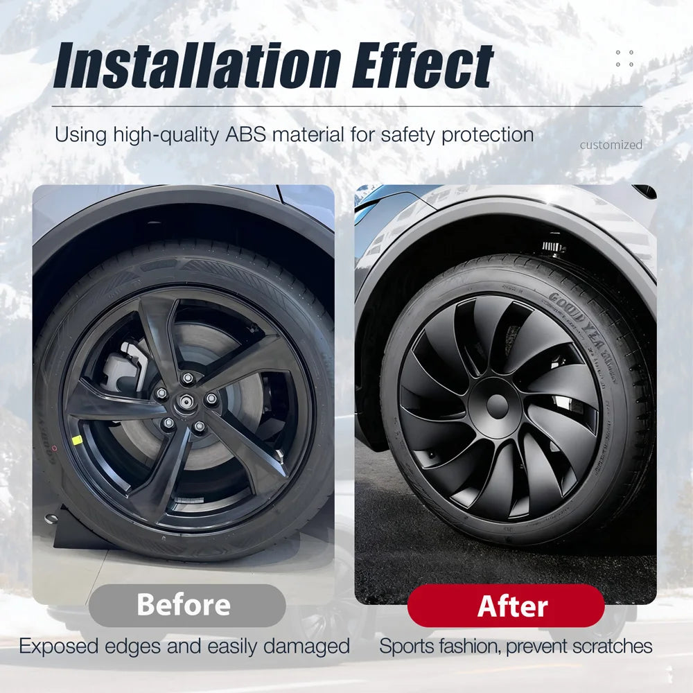19 Inch 4PCS HubCap for Tesla Model Y Juniper 2025 Performance Replacement Wheel Cap Automobile Full Rim Cover Accessories 2026 CM World
