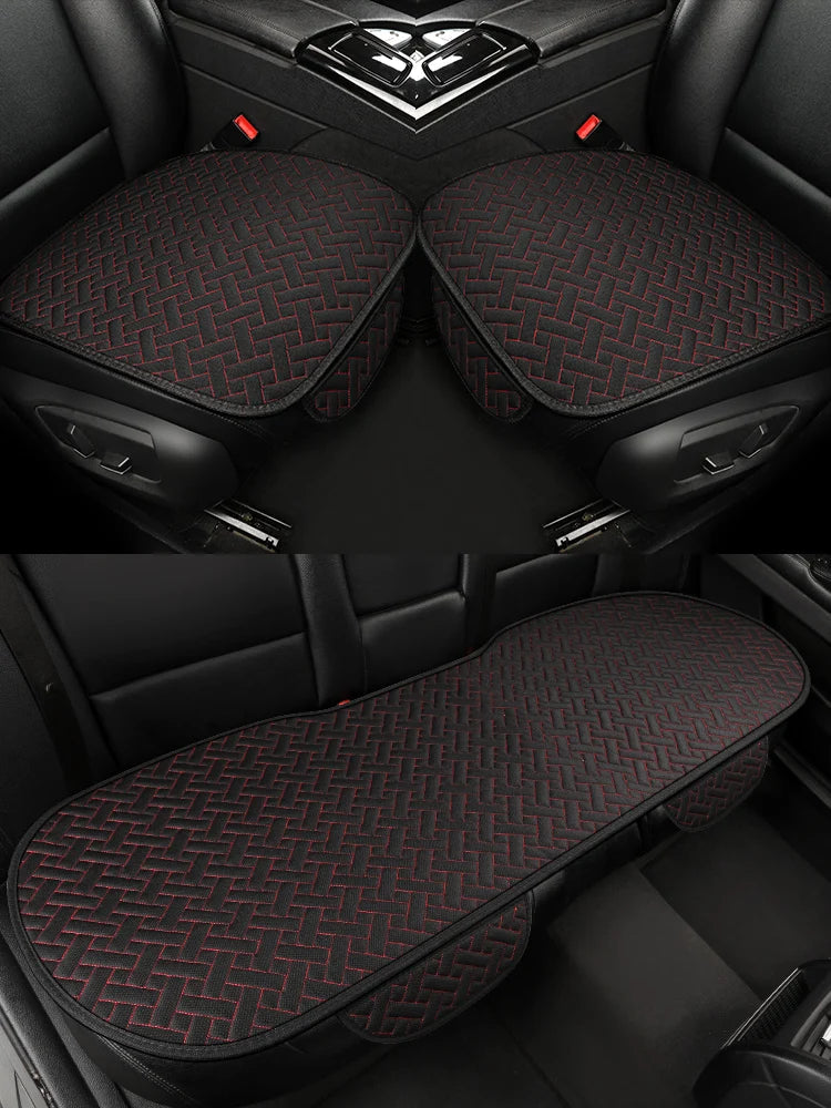 Car seat cushion, all season universal linen, driver's seat cover, small waist, single piece three piece set, half pack CM World