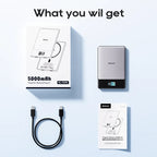 KUULAA Qi2 Magnetic Power Bank 5000mah 15W Wireless Charging 22.5W Wired Charge Qi2-Certified for iPhone 17 16 15 14 13 Pro Max Car Mobile World