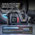 Car Jump Starter For 12V Petrol Diesel Cars With 150PSI Air Pump/Light/Pressure Gauge,Portable Booster Jump Starter