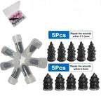 Car Tire Repair Nail Vacuum Tyre Screw Rubber Patch  Nails+ Tool Set W/Box Moto Tyre Repair Stud Patch Nail with Screwdriver. CM World