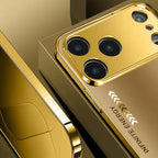 Luxury Metal Curve Pattern Gold Metallic Paint Glass Phone Case For iPhone 17 Pro Max 11 12 13 14 15 16 Plus 17Air 16E Cover