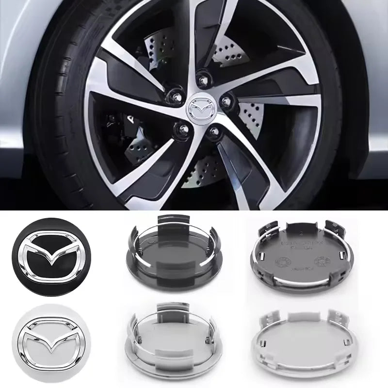 4pcs 56/60mm Car Wheel Center Hub Caps Rim Cover For Mazda 2 3 5 6 323 626 CX3 CX5 CX30 Demio Atenza Axela MX3 MX5 RX8 Accessory