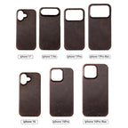 for Magsafe Case for iPhone 15 16 17 Pro Max Air Retro Luxury Full Grain Cowhide Genuine Oiled PULL-UP Leather Magnetic Cover