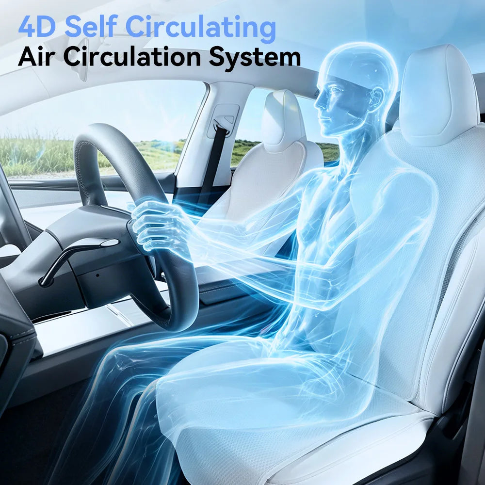 YZ for Tesla Model 3 Y YL 6-Seater Car Seat Cover Cushion Comfort Anti-Slip Cooling Backrest Cushion Seat Pad Car Accessory 2026 Car Mobile World