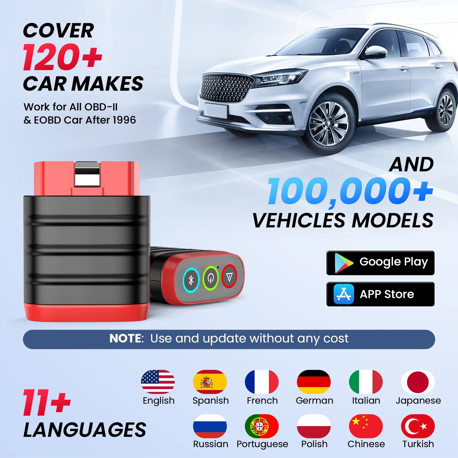 THINKCAR THINKDIAG MINI OBD2 Scanner Diagnostic Tool OE Full System Car Scanner for iOS Android Fault Code Reader Free Update CM World