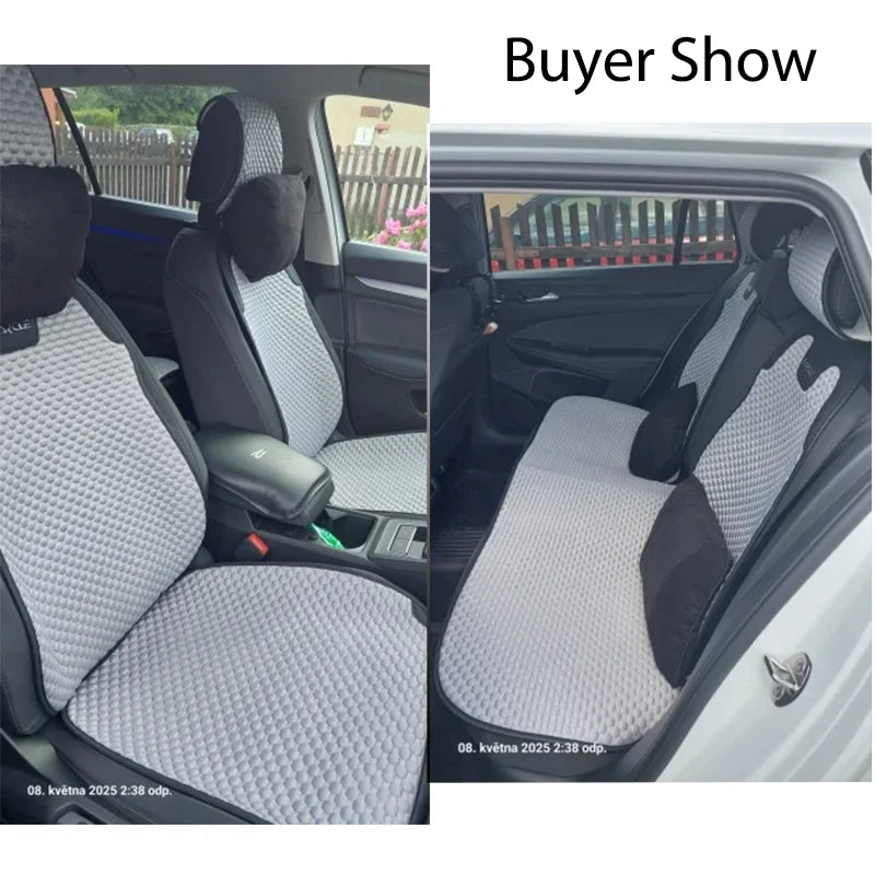 Universal Ice Silk Car Seat Covers Breathable Car Seat Covers Full Set Sweat Absorption Auto Seat Cushion Pad Car Accessories CM World