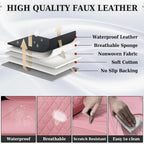 Pink Leather Car Seat Covers Full Set, Universal Waterproof Protector for Most Cars CM World