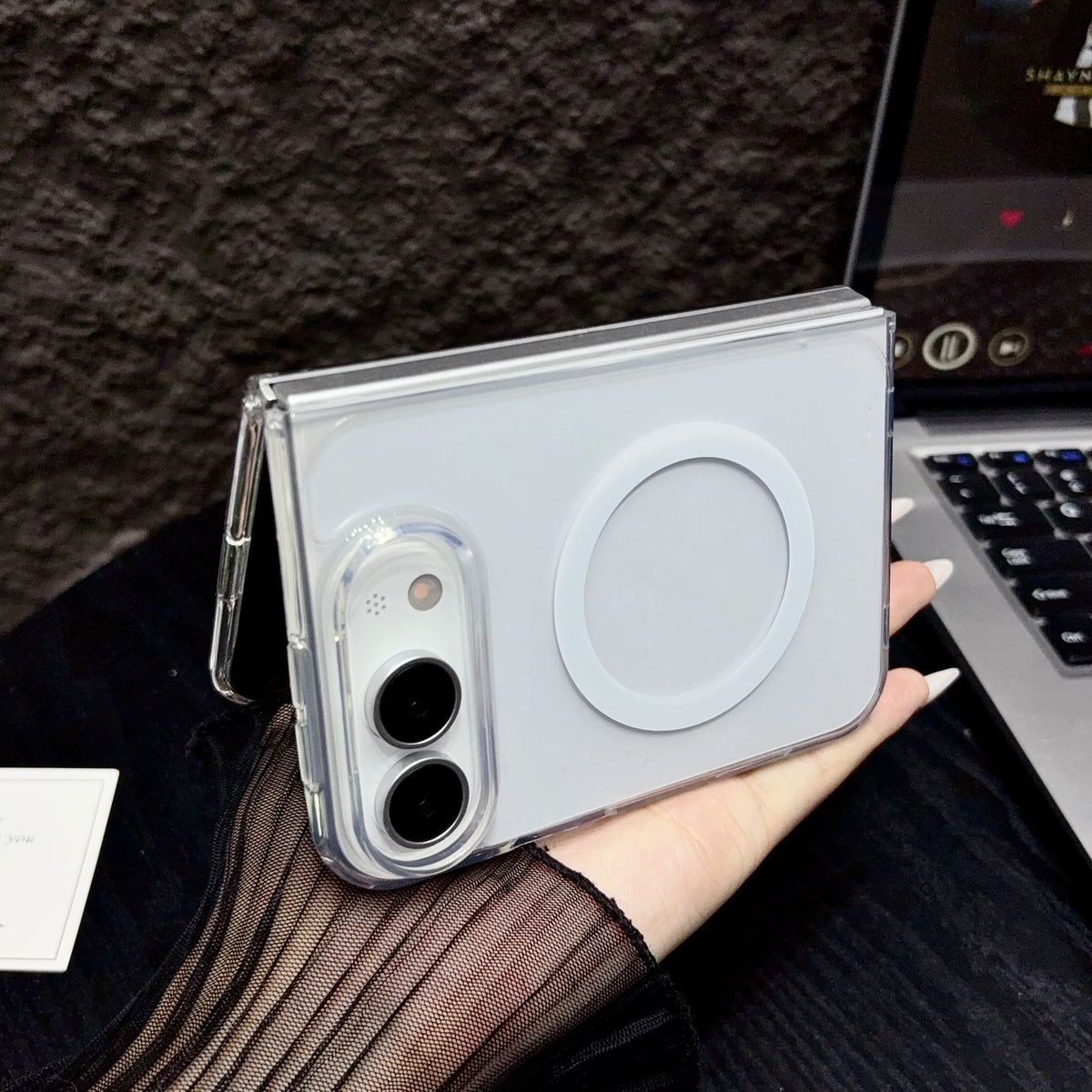 Fashion Magnetic Clear Folding Cell Phone Case for Iphone Duo 18 Fold 18ultra Anti-Drop Protection Covers