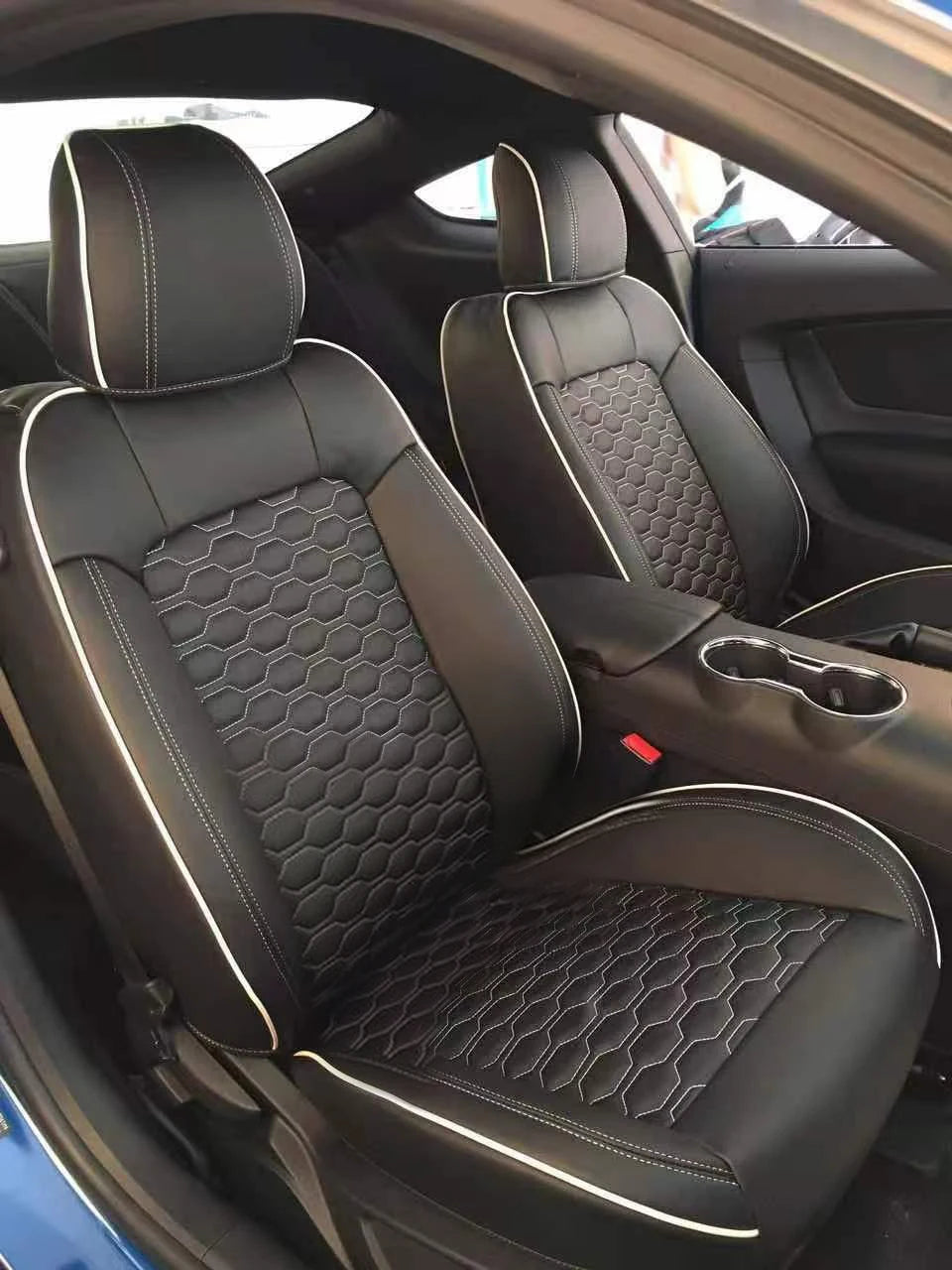 Custom Fit for 2015-2024 Mustang Coupe Car Seat Covers Full Set Durable Quality Material for Ford Mustang Coupe Gt CM World