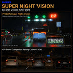 PHILIPS Dash Cam B01 4K+1K HDR Front and Rear Dual Camera 2.4GHz & 5GHz WiFi GPS 24H Parking Monitor Car DVR Video Recorder Car Mobile World