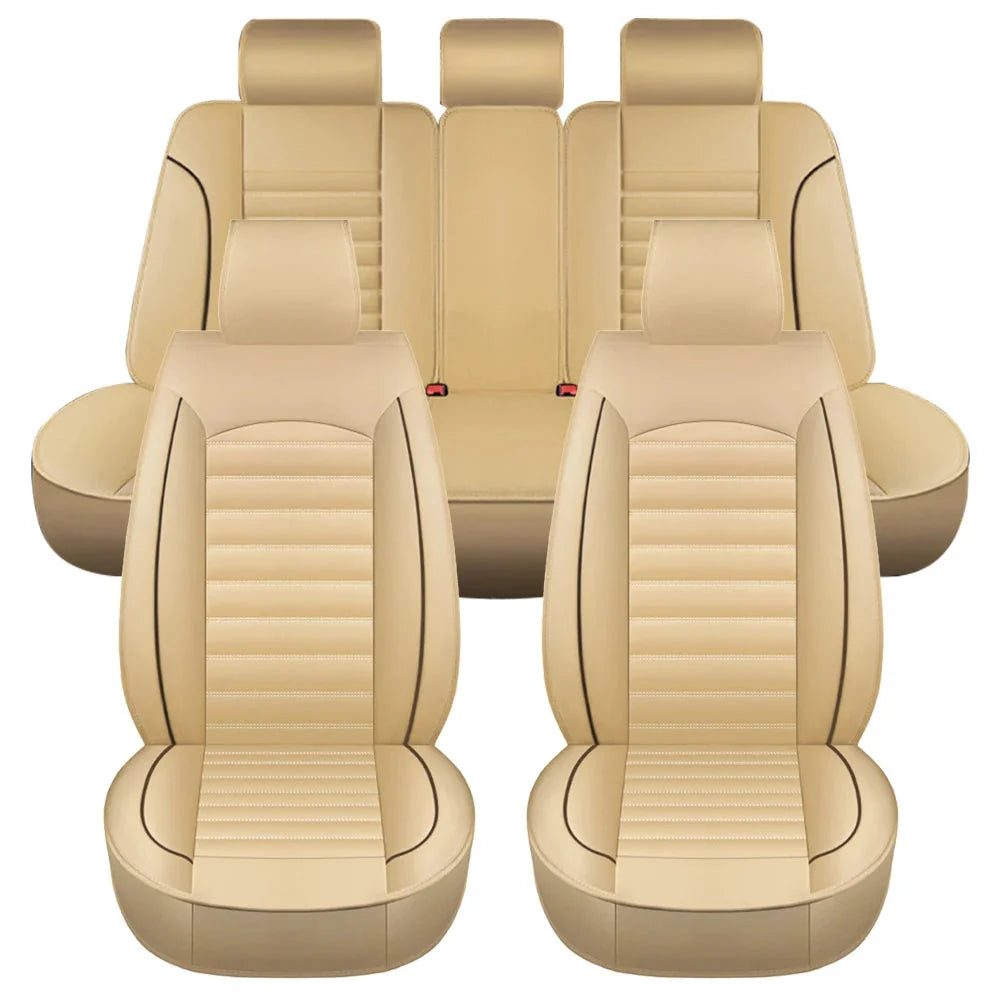 Full Set Leather Automobile Seat Protection Cover Universal Car Seat Covers Soft Automotive Covers Cushion for Car Truck SUV Van CM World