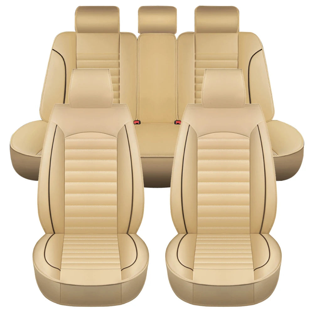 Full Set Leather Automobile Seat Protection Cover Universal Car Seat Covers Soft Automotive Covers Cushion for Car Truck SUV Van CM World