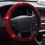 37/38cm Car Steering Wheel Cover Universal Bling Diamond Rhinestones Elasticity Interior Car Accessories for Four Seasons CM World